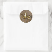 truitpaard ronde sticker (Tas)
