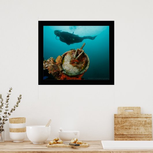 Truk Lagoon - Fujikawa Maru - Telegraph op Bow Poster (Keuken)