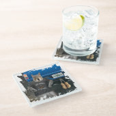 Truk Nutz - grappige kartonnen dozen Glazen Onderzetter (Schuin)