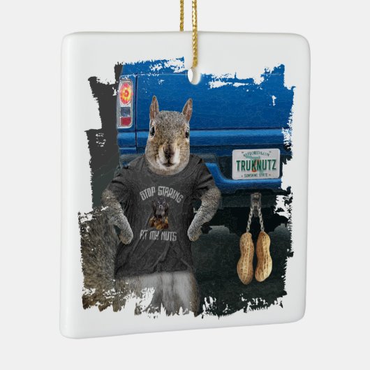 Truk Nutz - grappige kartonnen dozen Keramisch Ornament (Rechts)