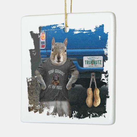 Truk Nutz - grappige kartonnen dozen Keramisch Ornament (Links)