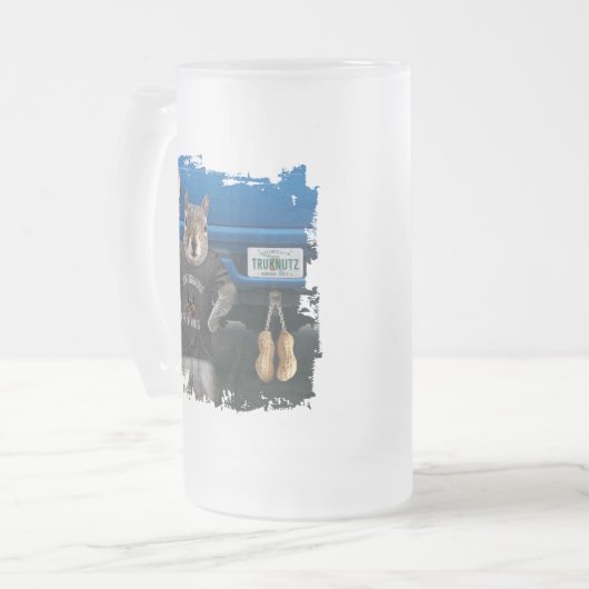 Truk Nutz - grappige kartonnen dozen Matglas Bierpul (Voorkant links)