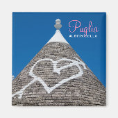 Trulli huis dak tekst magneet (Voorkant)