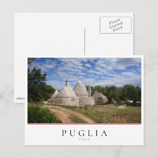 Trulli-huis met weg- en tuinbouw in Puglia Briefkaart (Voorkant / Achterkant)