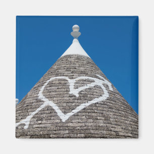 Trulli-huisdak met hartmagneet magneet