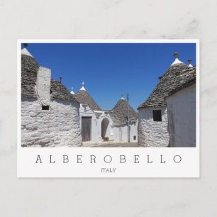 Trulli-huizen, Alberobello, Puglia white Briefkaart