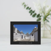 Trulli-huizen, Alberobello, Puglia zwart briefkaar Briefkaart (Staand voorkant)