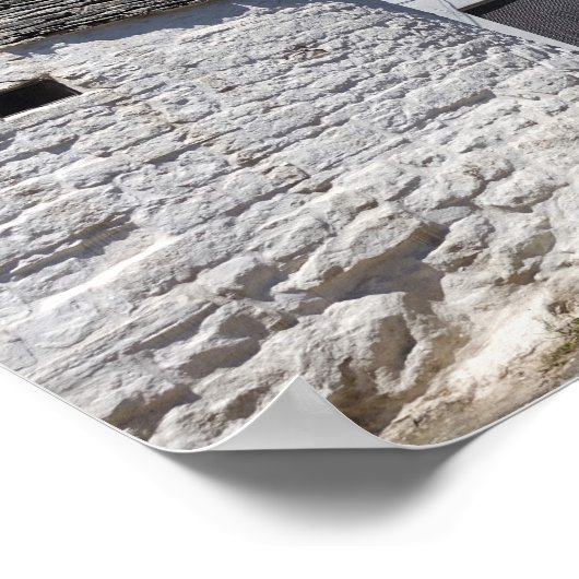 Trulli-huizen in Alberobello, drukwerk in Puglia p Poster (Hoek)