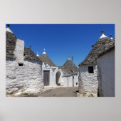 Trulli-huizen in Alberobello, drukwerk in Puglia p Poster (Voorkant)