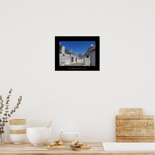 Trulli-huizen in Alberobello, poster van Puglia (Keuken)