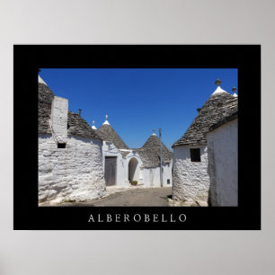 Trulli-huizen in Alberobello, poster van Puglia