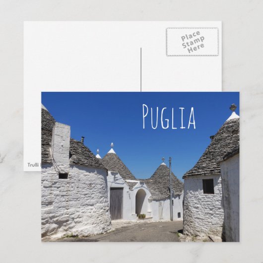 Trulli-huizen in Alberobello, Puglia-briefkaart Briefkaart (Voorkant / Achterkant)