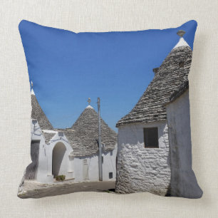 Trulli-huizen in Alberobello, Puglia, gooien kusse Kussen