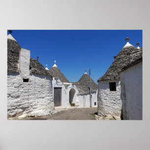 Trulli-huizen in Alberobello, Puglia posterprint Poster