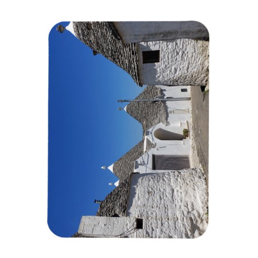 Trulli huizen in Alberobello rechthoekige magneet (Verticaal)