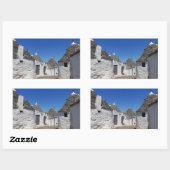 Trulli huizen in Alberobello rechthoekige sticker (Vel)