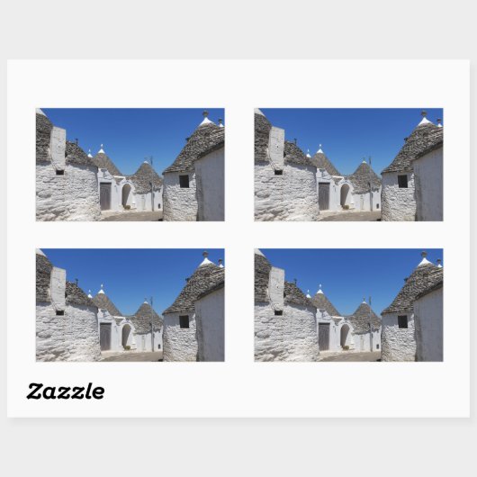 Trulli huizen in Alberobello rechthoekige sticker (Vel)