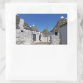 Trulli huizen in Alberobello rechthoekige sticker (Tas)