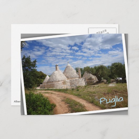 Trulli-huizen in Puglia/Apulië Briefkaart (Voorkant / Achterkant)