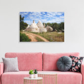 Trulli-huizen in Puglia/Apulië Canvas Afdruk (Insitu (Woonkamer))