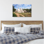 Trulli-huizen in Puglia/Apulië Canvas Afdruk (Insitu (Slaapkamer))