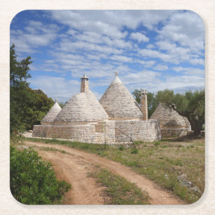 Trulli-huizen in Puglia/Apulië Kartonnen Onderzetters