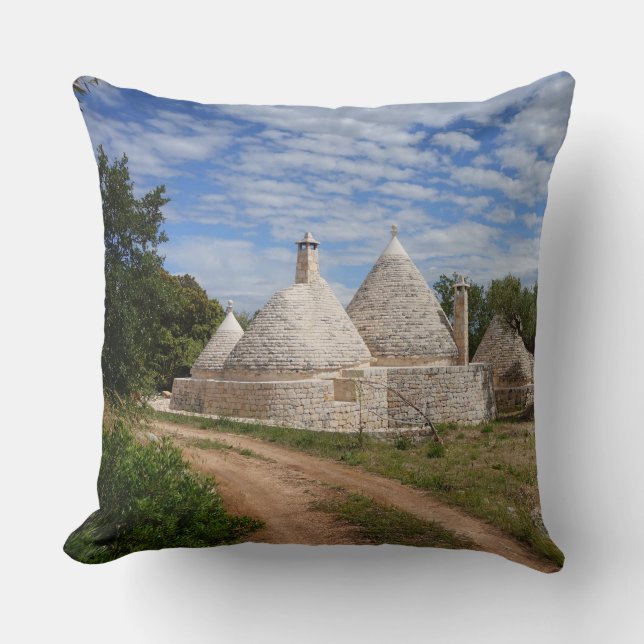 Trulli-huizen in Puglia/Apulië Kussen (Voorkant)