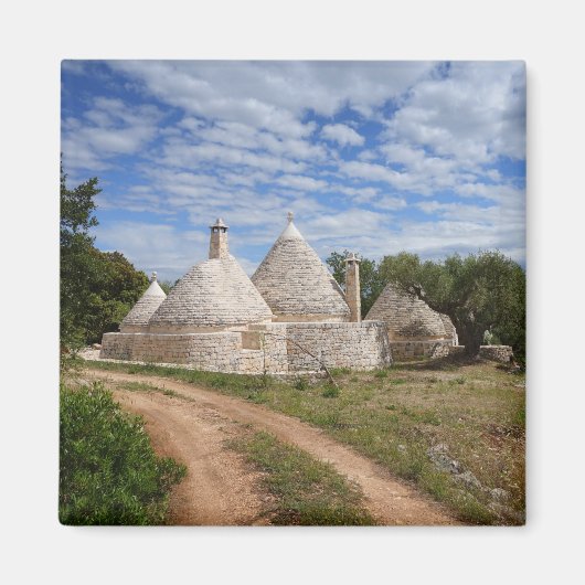 Trulli-huizen in Puglia/Apulië Magneet (Voorkant)