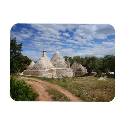 Trulli-huizen in Puglia/Apulië Magneet (Horizontaal)