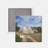 Trulli-huizen in Puglia/Apulië Magneet (Voorkant / Achterkant)