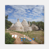 Trulli-huizen in Puglia/Apulië Magneet (Voorkant)