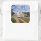 Trulli-huizen in Puglia/Apulië Vierkante Sticker (Tas)