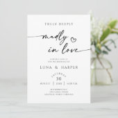 Truly Deeply Madly In Love Elegant Wedding Invite Save The Date (Staand voorkant)