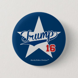 Trump 16 Baseball Script Star (Donald Trump 2016) Ronde Button 5,7 Cm