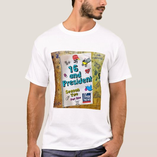 TRUMP "16 EN PRESIDENT" T-SHIRT (Voorkant)