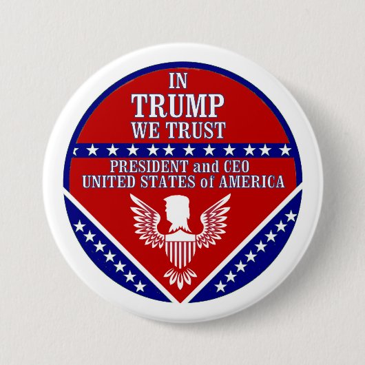 Trump '16 ronde button 7,6 cm (Voorkant)