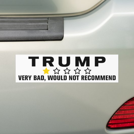 Trump 1 ster zeer slecht zou niet aanraden bumpersticker (Op auto)