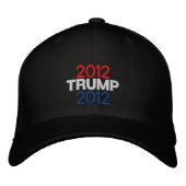 Trump 2012 geborduurd Pet - ZWART (Voorkant)
