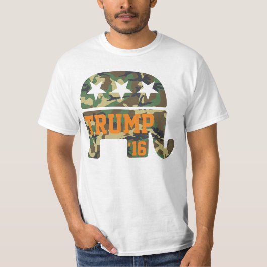 Trump 2016 Camouflage Republican Elephant T-shirt (Voorkant)