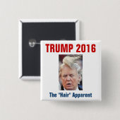 Trump 2016: Het "haar"-scherm Vierkante Button 5,1 Cm (Voorkant /achterkant)