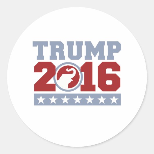 Trump 2016 ronde olifant ontwerp sticker (Voorkant)