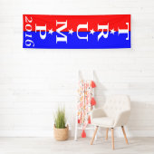 TRUMP 2016 - Rood, wit en blauw Spandoek (Insitu)