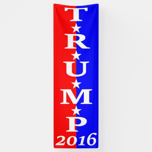 TRUMP 2016 - Rood, wit en blauw Spandoek (Verticaal)