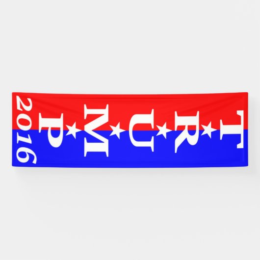 TRUMP 2016 - Rood, wit en blauw Spandoek (Horizontaal)
