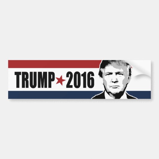 Trump 2016 Star Red White en Blue Bumper - copy.p Bumpersticker (Voorkant)
