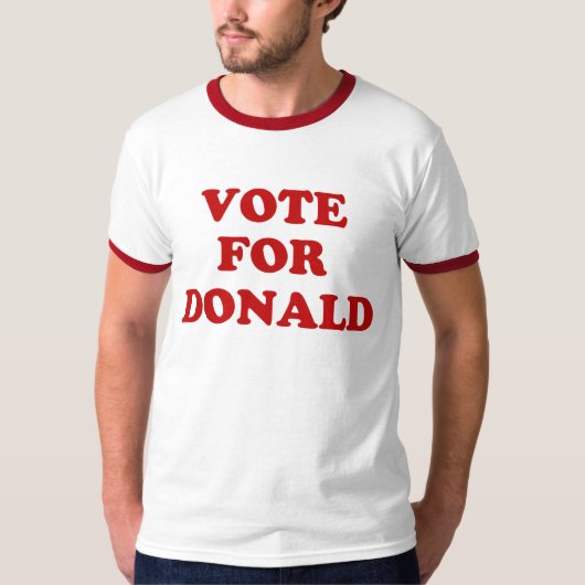 Trump 2016 Vote for Donald T-shirt (Voorkant)