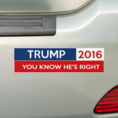 Trump 2016 - Weet je, hij heeft gelijk Bumpersticker (Op auto)