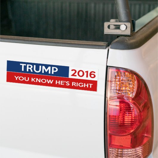 Trump 2016 - Weet je, hij heeft gelijk Bumpersticker (Op Truck)