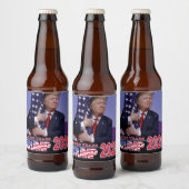 Trump 2020 - 4 jaar meer bier etiket (Flessen)