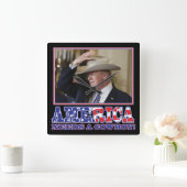 Trump 2020 Amerika heeft een Cowboy nodig Vierkante Klok (Huis)